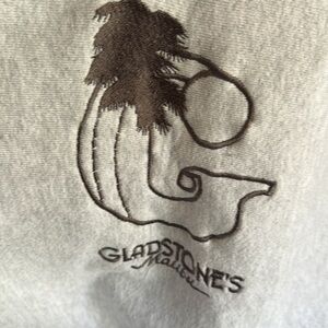 Nos Vintage Gladstones Malibu Stitched Embroidered Sweatshirt USA made Oldstock